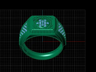 Print Ready STL 3DM  Gents Rings Diamond Men Ring  3D print model 110
