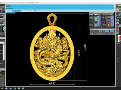 Luxury Oval Dragon Pendant Jewelry 3D Model 3615 3D print model
