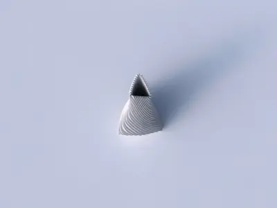 Vase grounded tilted triangle with bent extruded lines 2 3D print model