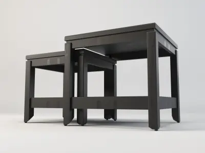 Nest of table - Coffee table - Side table - End table Low-poly 3D model