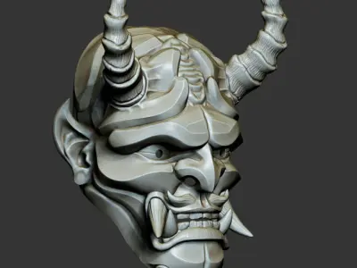 Traditional Japanese Hannya Mask Oni Mask Samurai Mask  3D print model