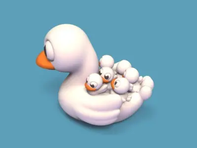 Duck and Ducklings 3D print model