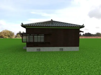 Traditional Japanese House wood design 3D print model