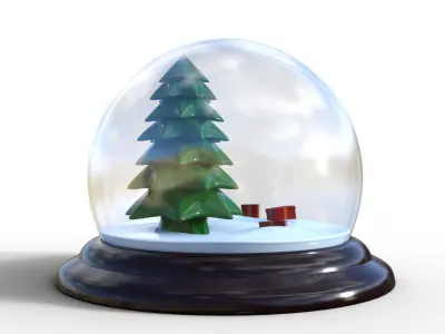 Snow Globe Christmas Low-poly 3D model