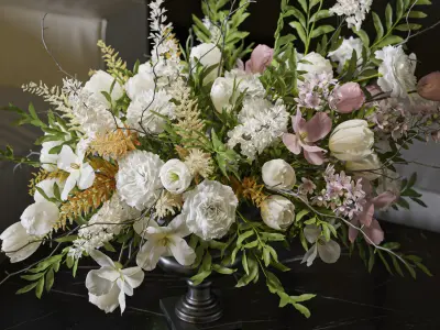 Flower Set 058 Tulips carnation delphimium astilbe 3D model