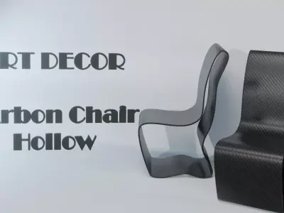 Art Decor - Carbon Chair - Hollow Shape Low-poly 3D model