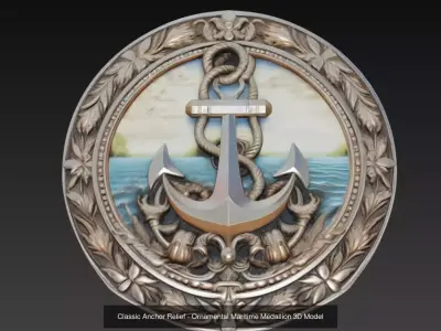 Maritime Anchor Medallion Collection - Ornamental Nautical 3D