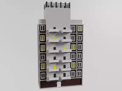 Monolithic multi-storey building 3D model