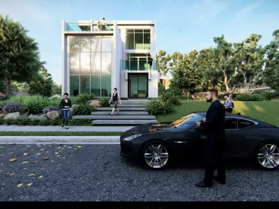5 Bedroom Modern House Model Low-poly 3D model