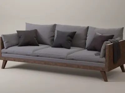 High Poly Couch Archviz Model 3D model