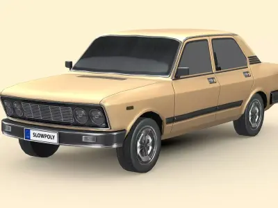 Fiat 132 1977 Low-poly 3D model