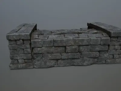 Ruin Stairs Low-poly 3D model