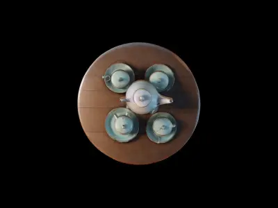 3d Render A Table In A Stylish Modern Living Room 3D model