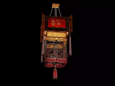 Chinese palace lantern  Low-poly 3D model 2