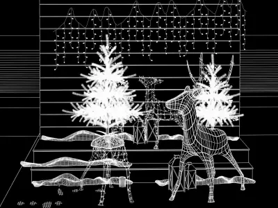 Christmas Deers 3D model