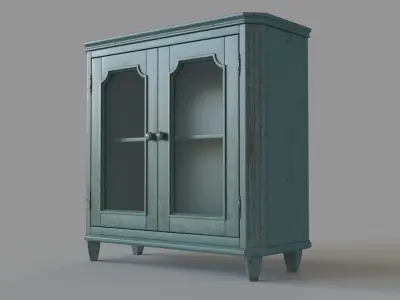Mirimyn Accent Cabinet Teal Antique Teal 3D model