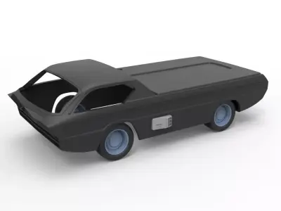 Shell and wheels model Dodge Deora Scale 1 to 24 3D print model