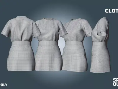 tennis sportwear Low-poly 3D model