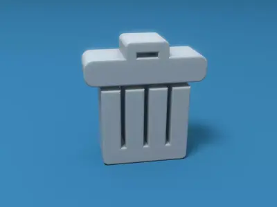 Trash can Low-poly 3D model