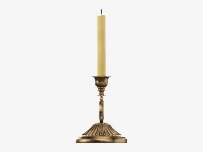 Candlestick with candles antique 07 3D model