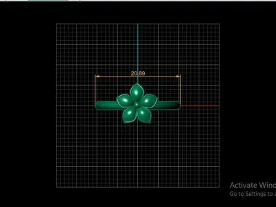 FLOWER RING WREATH ELEGANT JEWELRY 3D PRINTABLE MODEL 3D print model