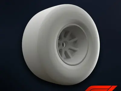 Formula 1 Wheel - 3 different softness -  Low-poly 3D model