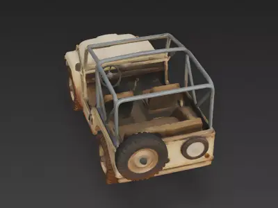 Desert Warrior- Battle-Worn Military Jeep 3D Model Low-poly 3D model