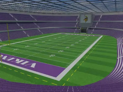 Minnesota Vikings - American Football Stadium Low-poly 3D model