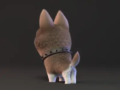 Cartoon cute puppy 3D model