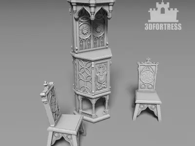Gothic furniture 3D Model Collection
