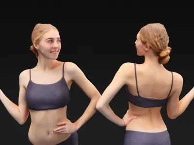 Scan woman sport 18 Low-poly 3D model