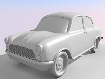 3D Lowpoly Ambassador Car 1999 Low-poly 3D model