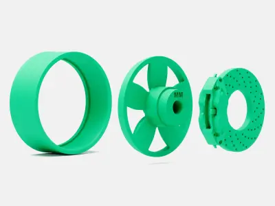 15x6 Daisy Wheel and Brake 3D print model