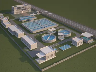 Small sewage treatment plant 3D model