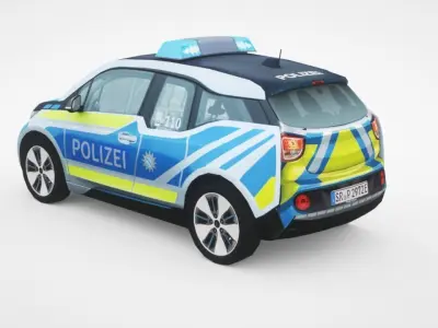 Generic Police v8 Small City car Low-poly 3D model