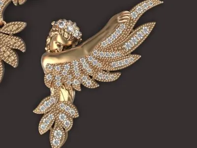 pendant and earrings magerit 3D print model