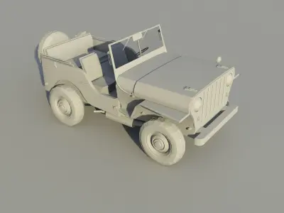low poly jeep Low-poly 3D model