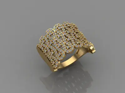 STL 3DM Print Ready Women Diamond Ring Lightweight Printable  3D print model 13