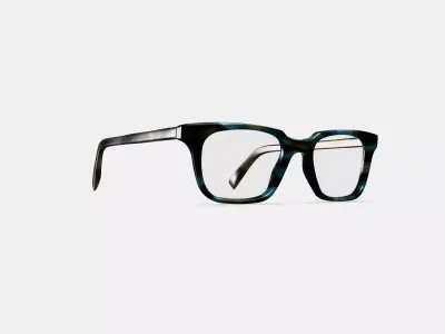 Clark Eyeglasses in Blue Marblewood 3D model