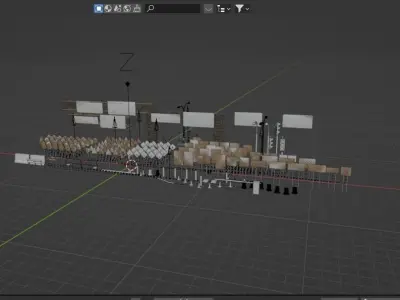 Road sing models and road side equipments 3D model