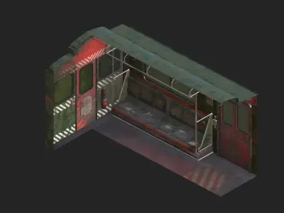 Subway Car Interior 3D model