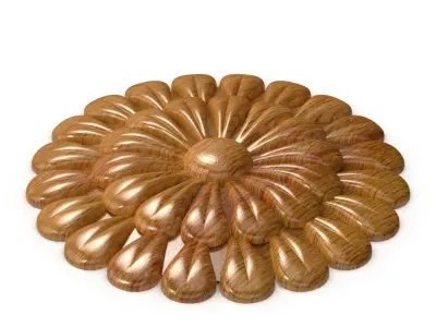 Round carved rosette 01  3D model