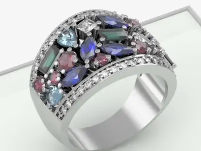 STONE TRACK RING  3D print model