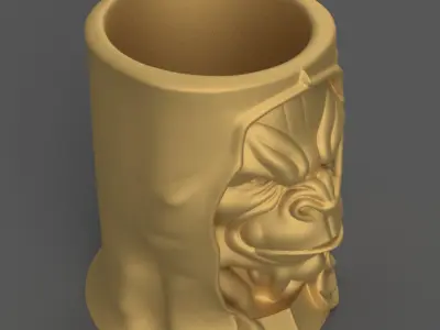 Orc Bust Planter Vase Candle holder 3D print model