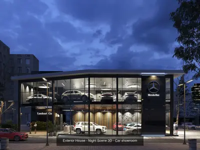 Night render house collection 3D Model Pack