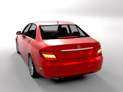 MERCEDES C CLASS FACELIFT LOWPOLY Low-poly 3D model