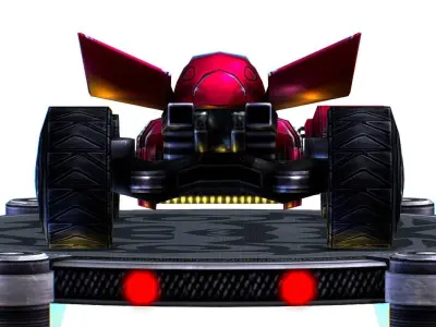 Cartoon Toy AR Racing Car Low-poly 3D model