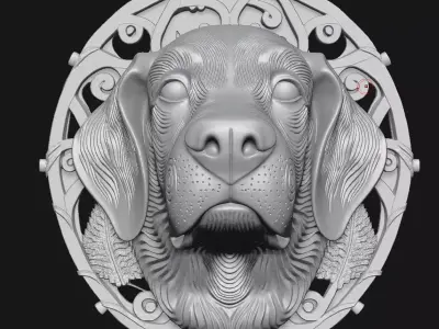 dog sculpture 3D print model 8