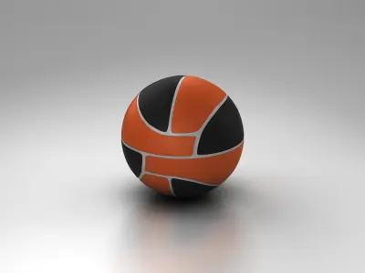 Basketball ball euro black Low-poly 3D model