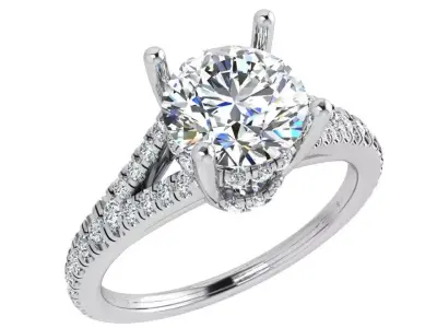 Round Diamond Split Shank Ring 3666 3D print model